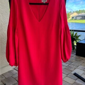 Chelsea28 Vibrant Red Long Sleeve Dress